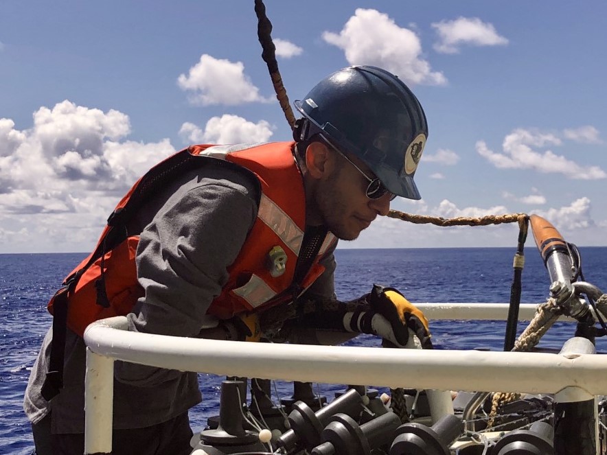 Osama is pictured here on the R/V Atlantis for  Expedition AT42-01