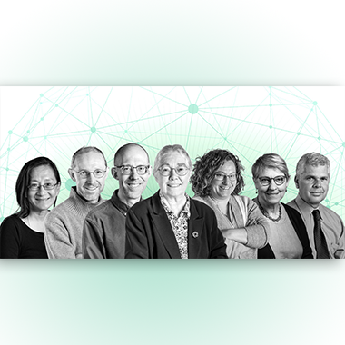 A black and white image of the 7 scientists elected as a 2023 Fellow of AAAS.