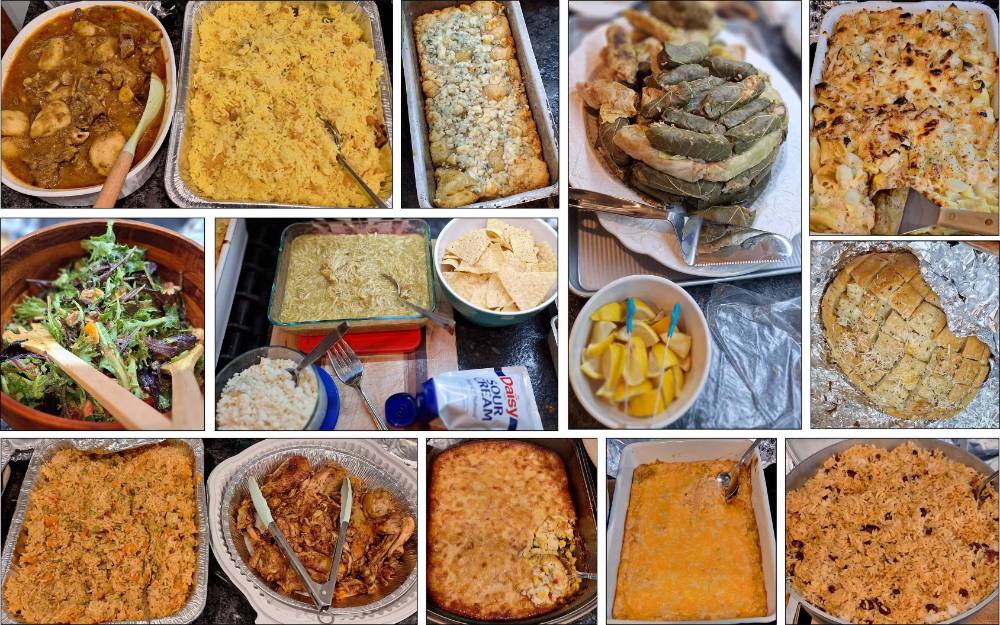 a collage of many different food dishes.